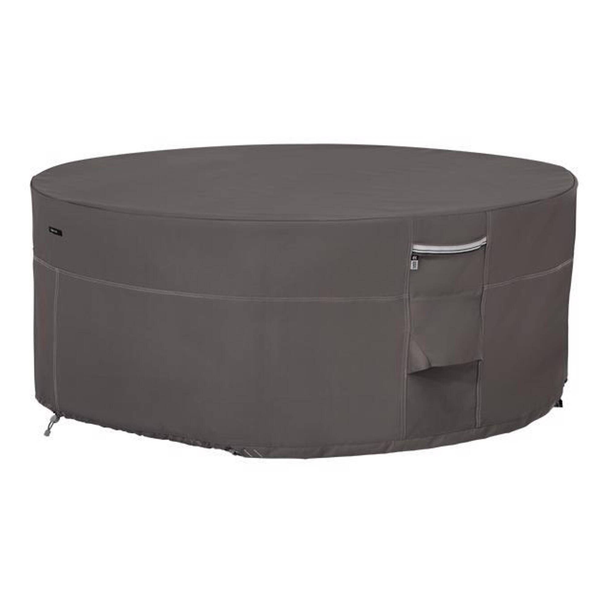 Classic Accessories Ravenna 42in. Round Fire Pit Table Cover, Brown, Polyester, Model# 55-455-015101-EC